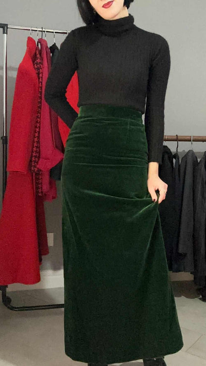 Gonna lunga sartoriale in velluto