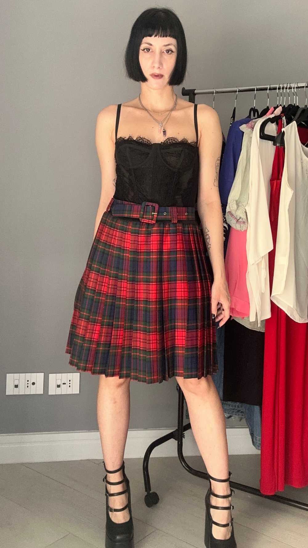 Gonna tartan con cintura