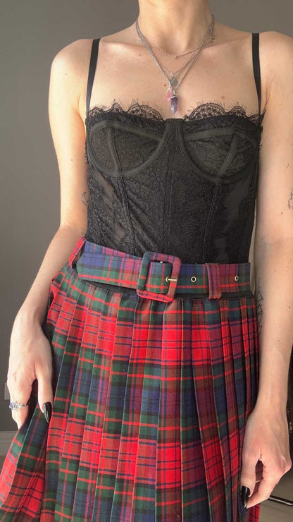 Gonna tartan con cintura