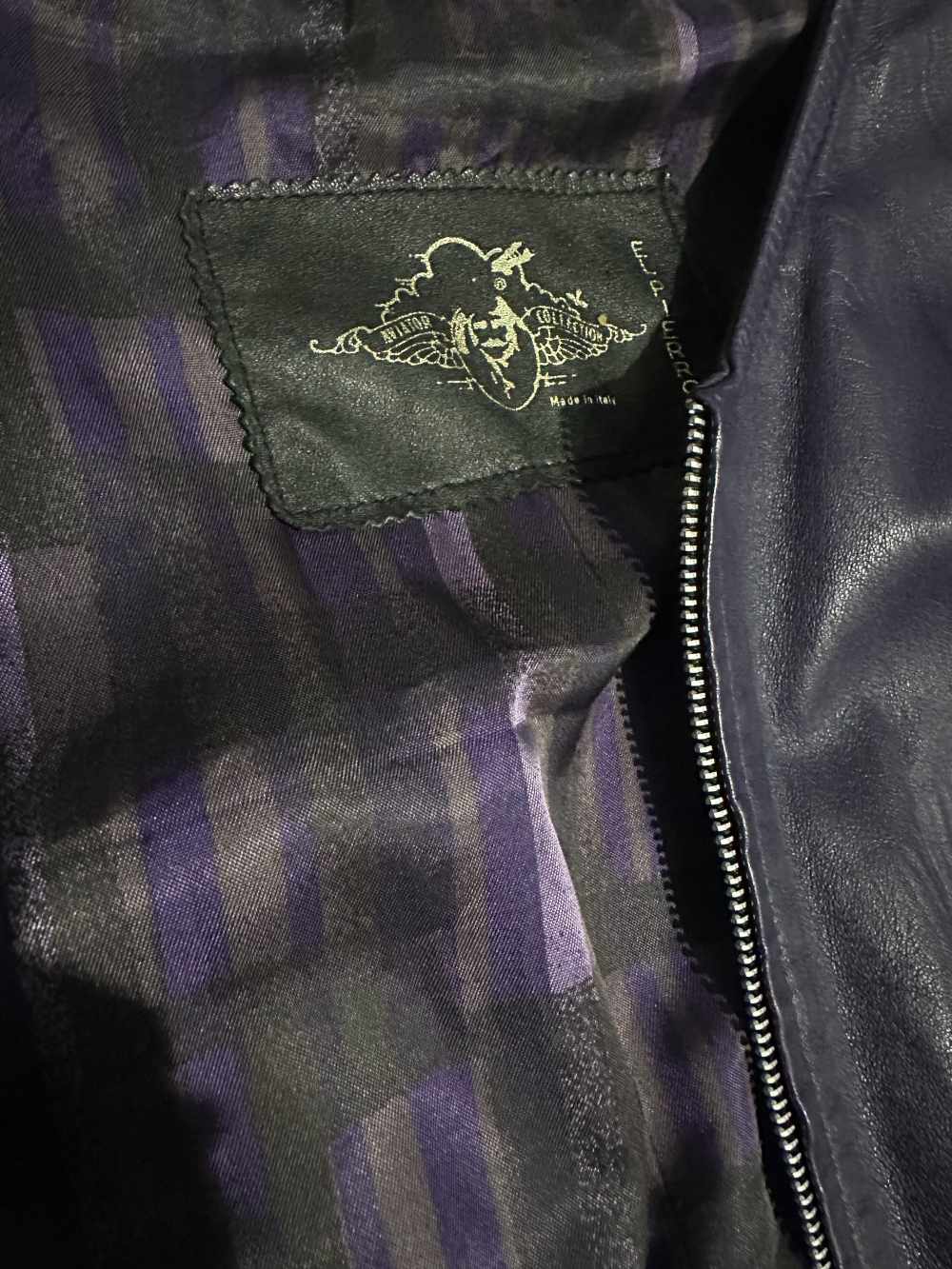 Giacca di pelle viola