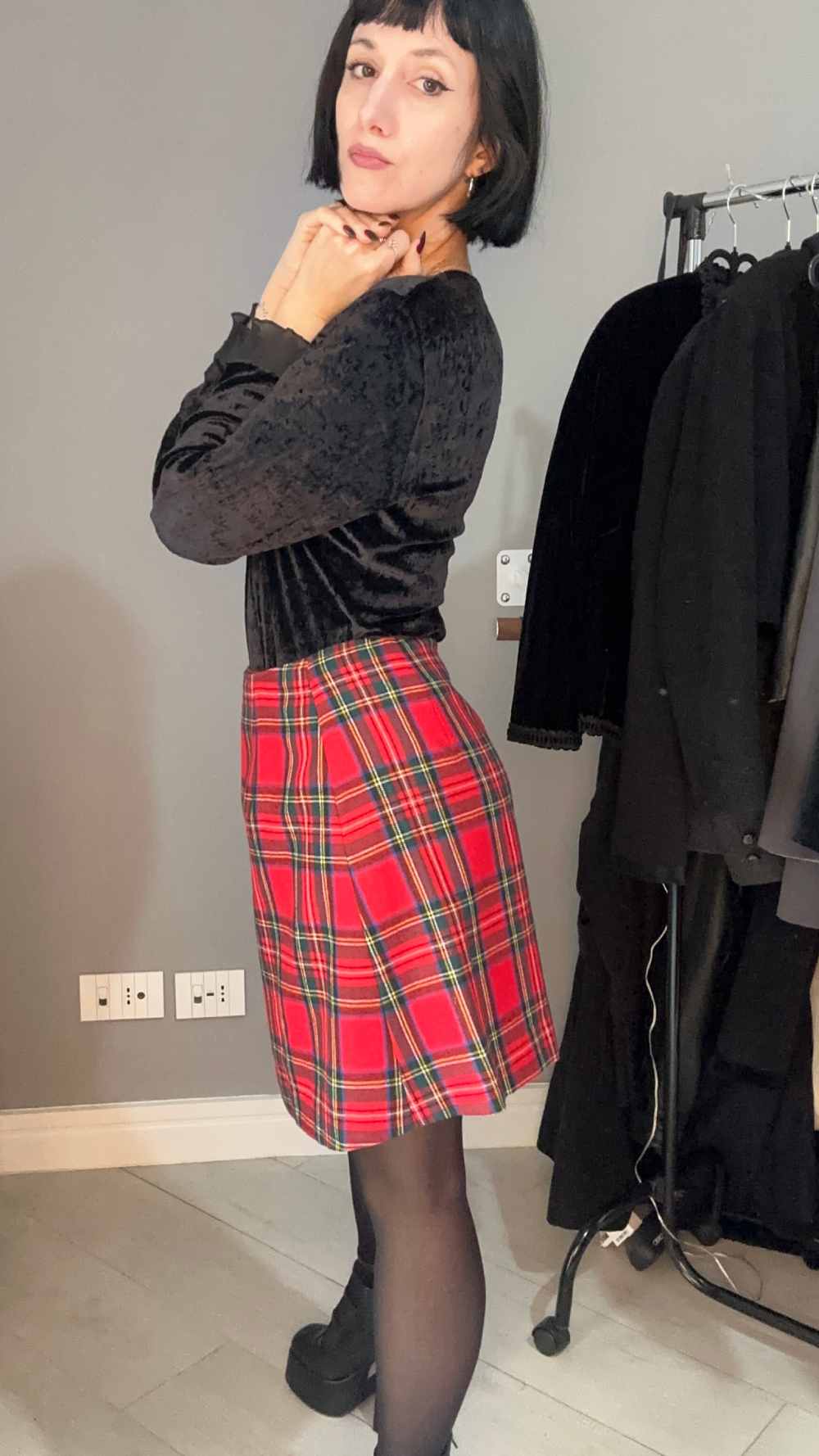 Mini gonna rossa tartan