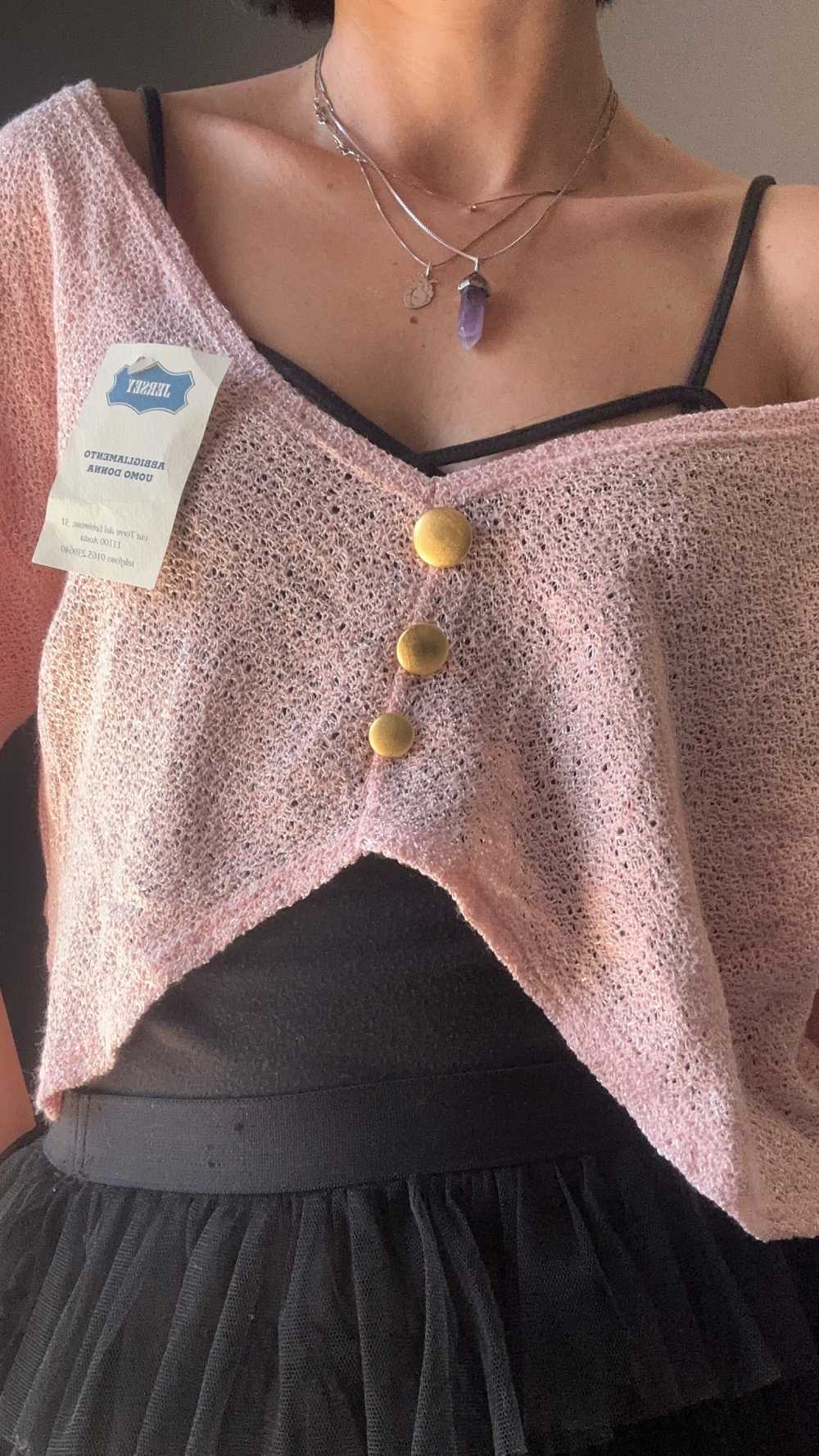 Maglia crop rosa