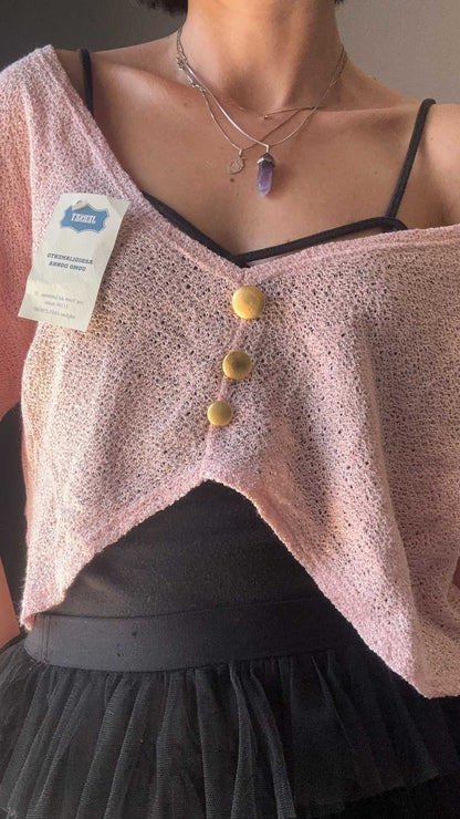 Maglia crop rosa