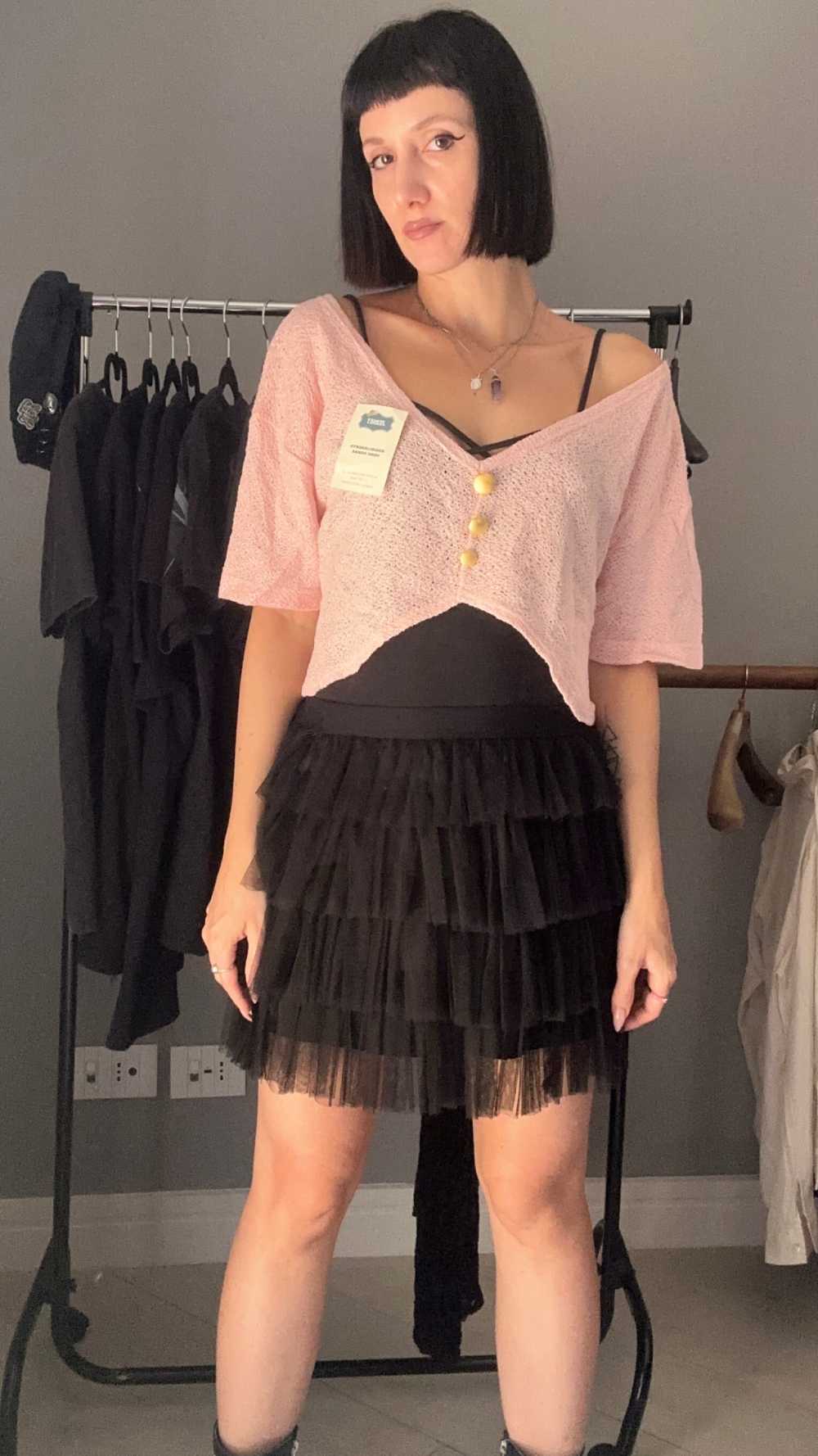 Maglia crop rosa