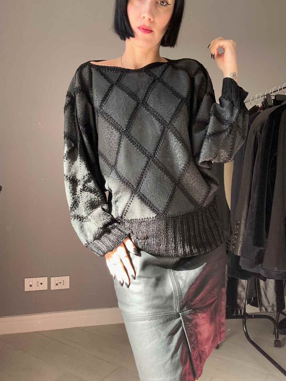 Maglia sartoriale in pelle