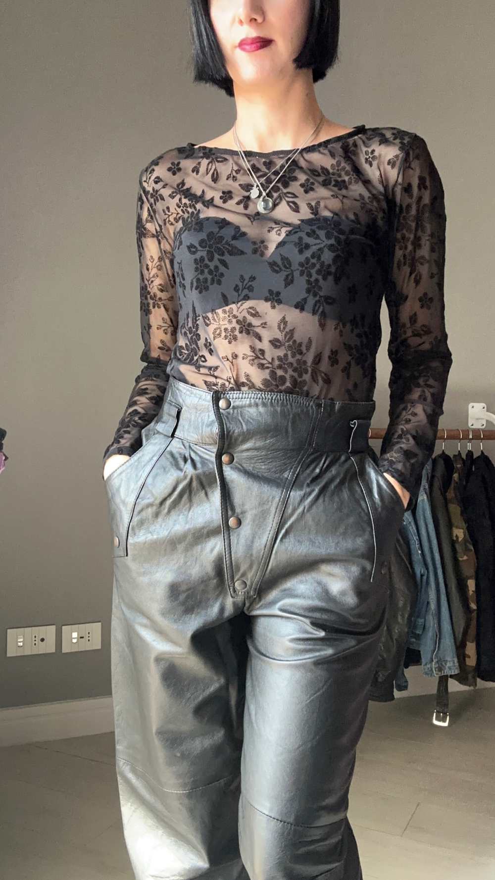 Maglietta mesh e velluto