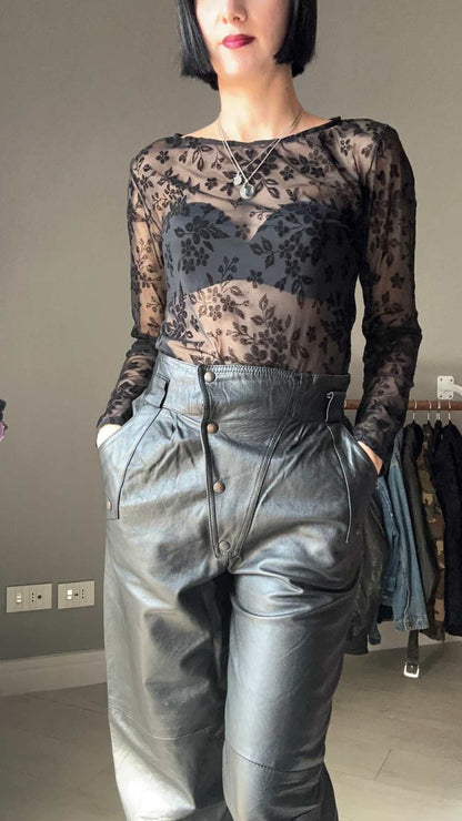 Maglietta mesh e velluto