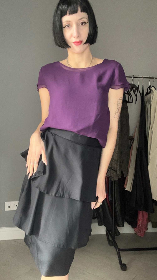 Maglietta viola in seta