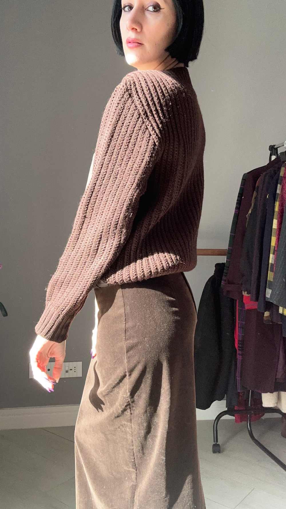 Maglione lana e pelle