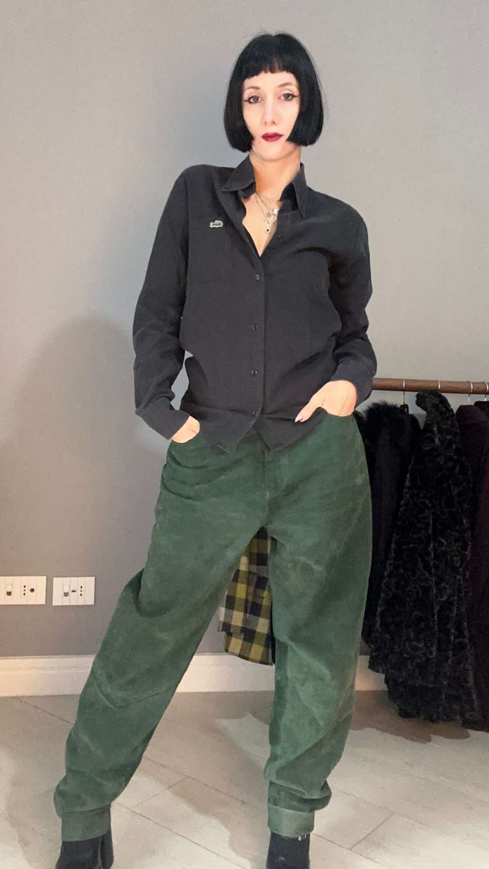 Camicia nera Lacoste