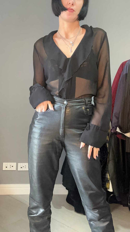 Camicia nera trasparente