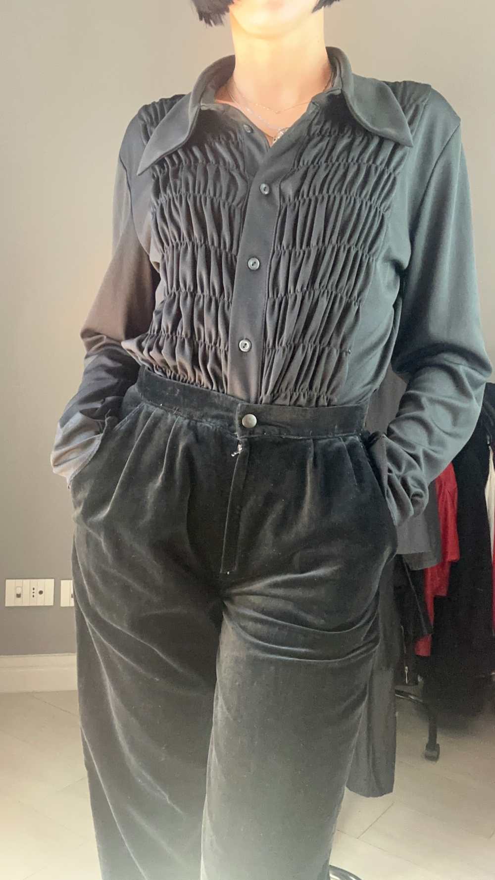Pantalone black velvet