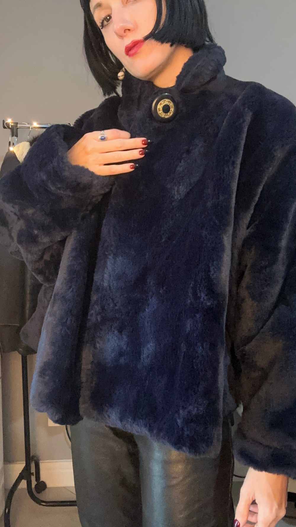 Pelliccia sintetica blu