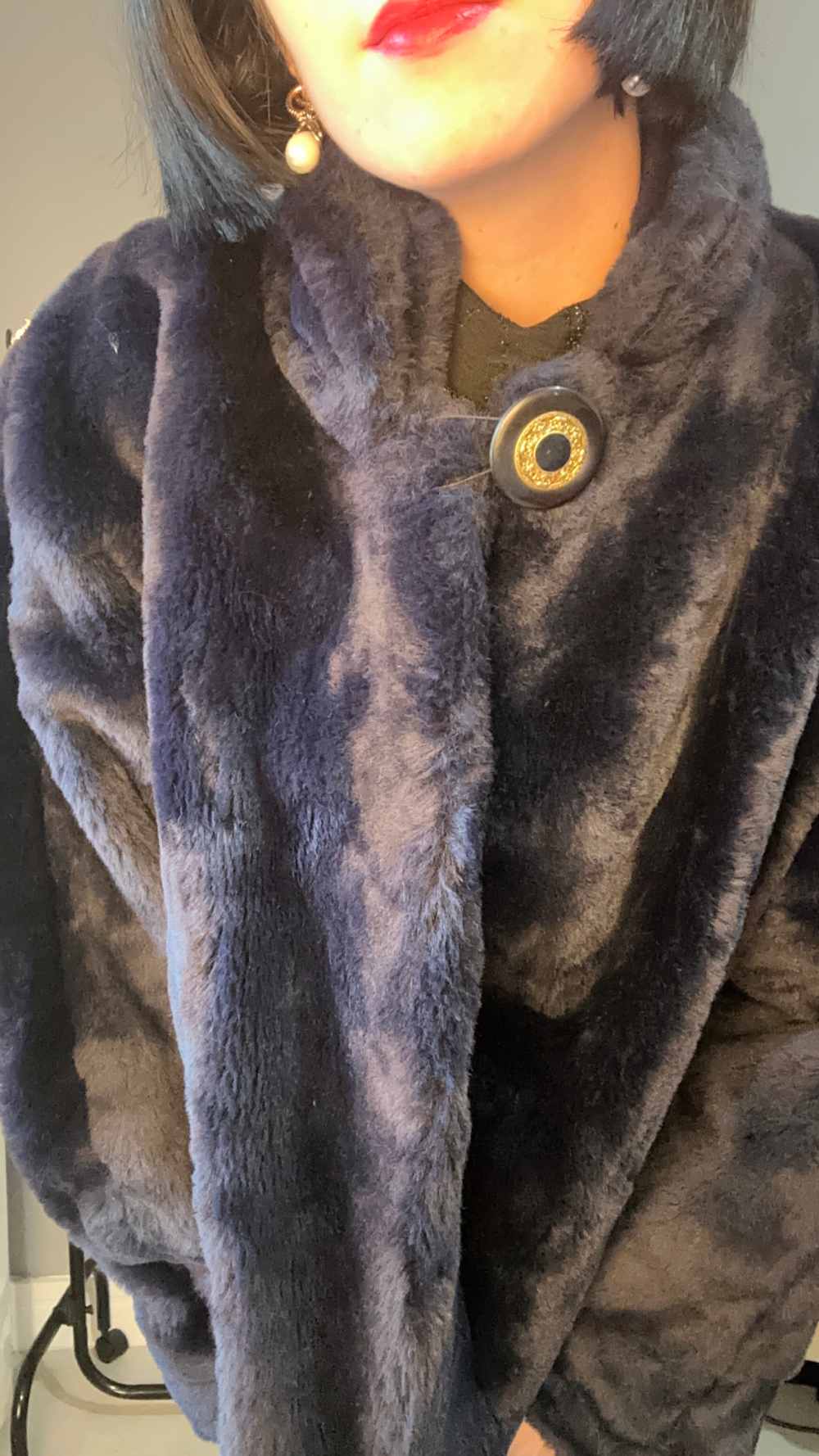 Pelliccia sintetica blu