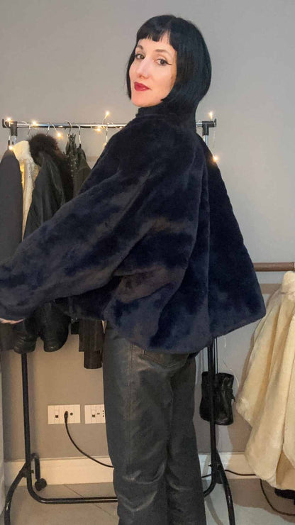 Pelliccia sintetica blu