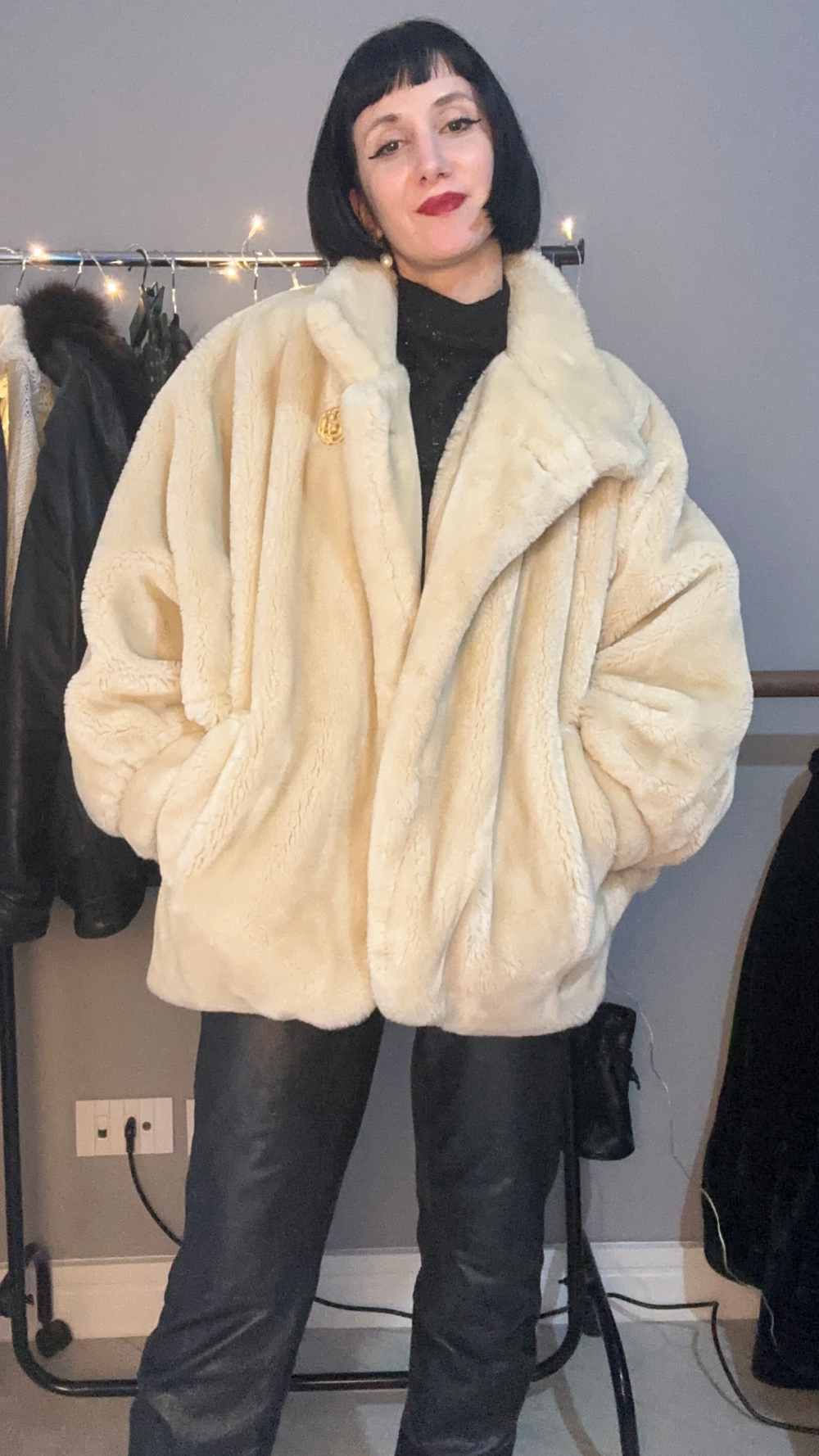 Pelliccia sintetica bianca