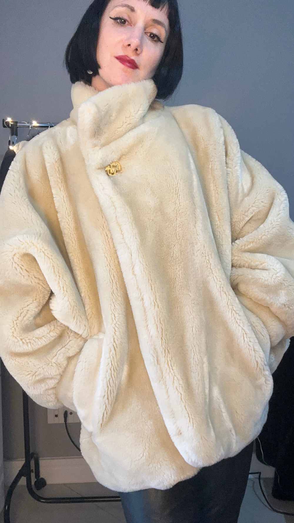 Pelliccia sintetica bianca