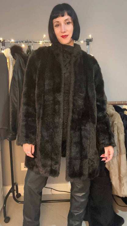 Pelliccia sintetica marrone