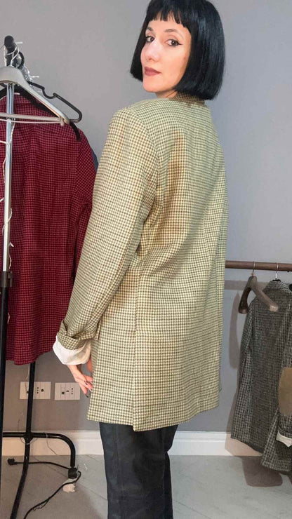 Blazer pied de poule verde