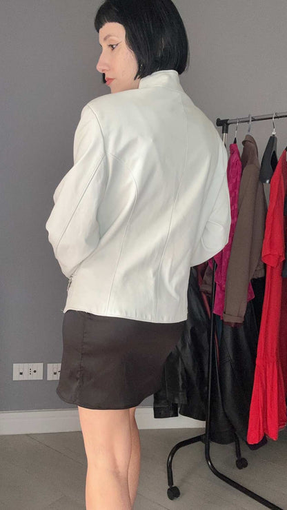 Giubbotto di pelle bianco