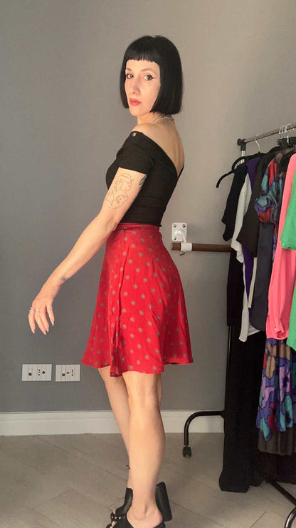 Silk mini skirt