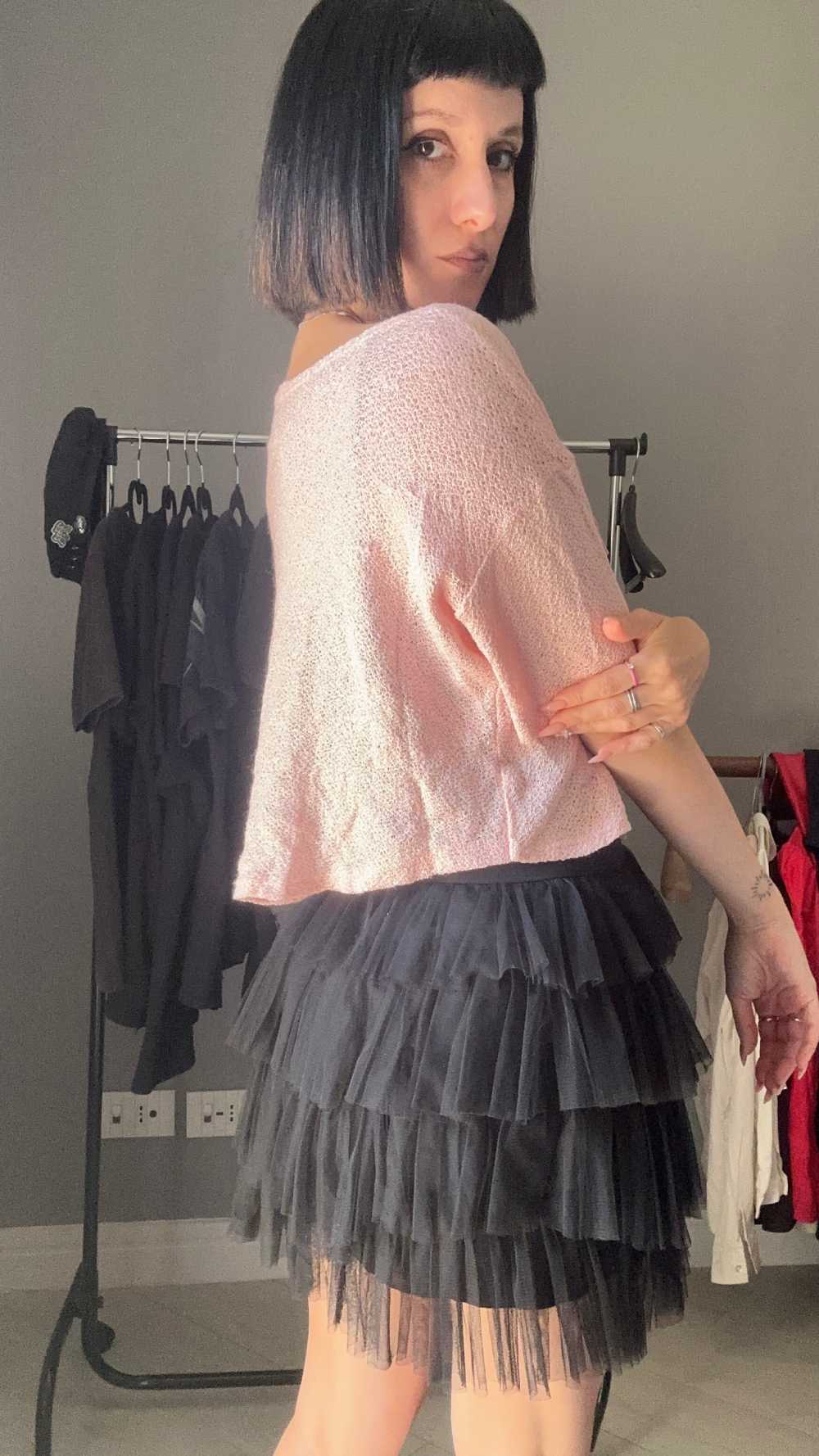 Maglia crop rosa