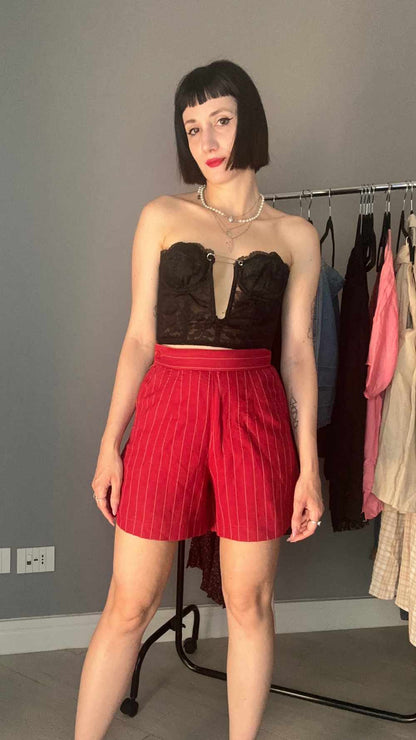 Shorts gessato rosso