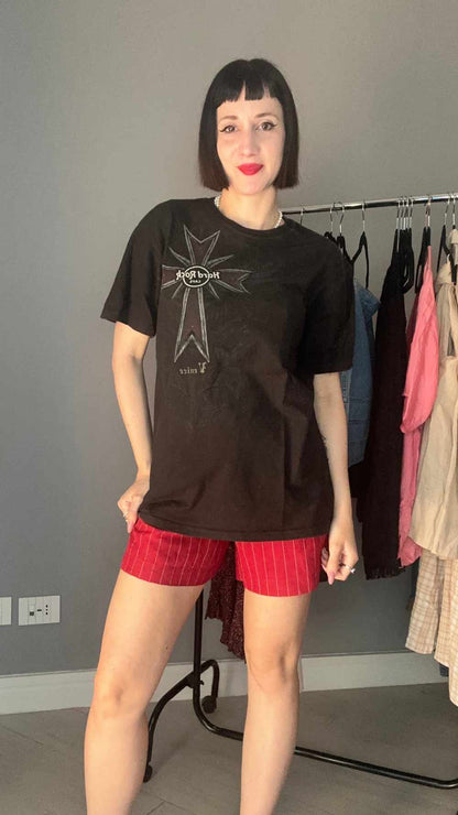 Shorts gessato rosso