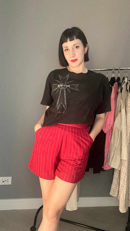 Shorts gessato rosso