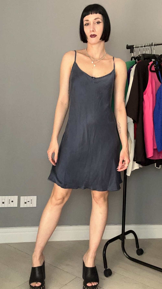 Greyblue silk slip dress