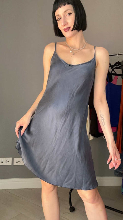 Greyblue silk slip dress