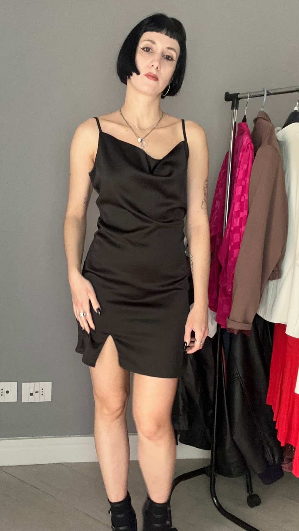 Slip dress nero