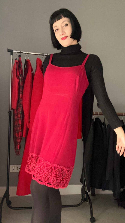 Slip dress rosso