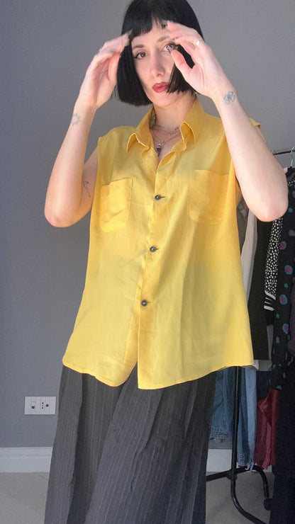 Top seta giallo