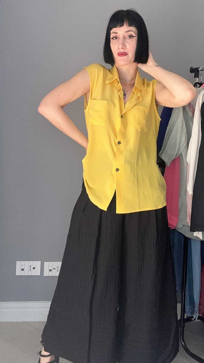 Top seta giallo