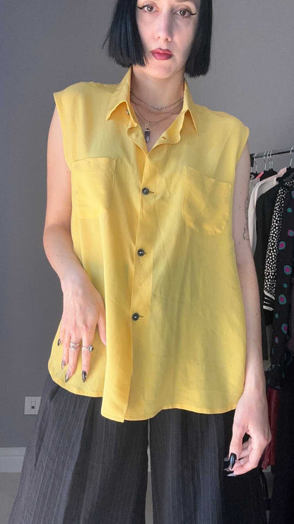 Top seta giallo