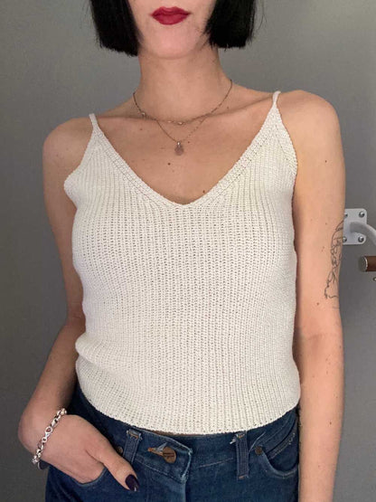 Top bianco in maglia