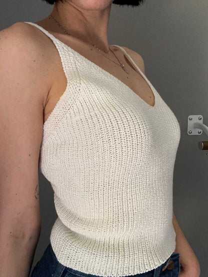 Top bianco in maglia