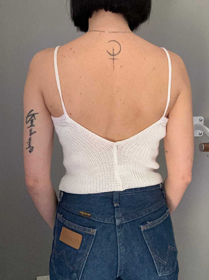 Top bianco in maglia