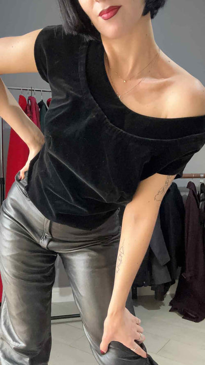 Top sartoriale in velluto