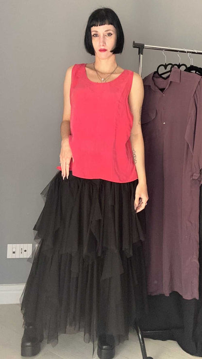 Top seta rosa