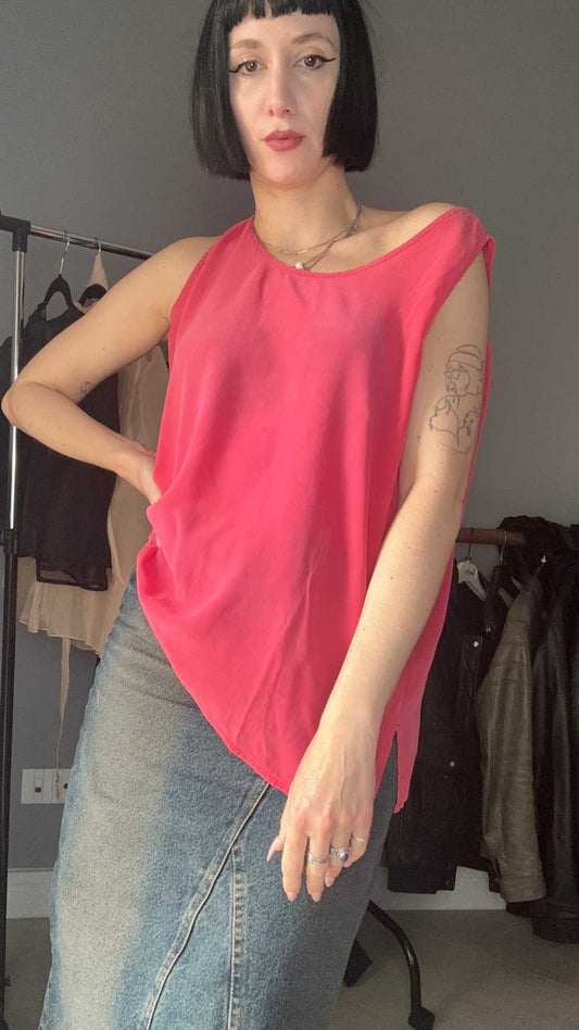 Top seta rosa