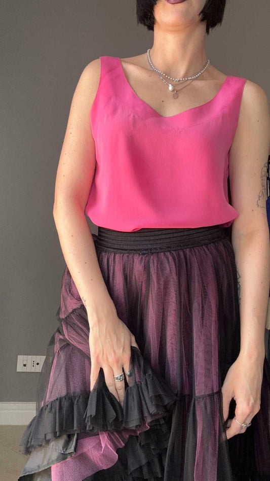 Top rosa in seta