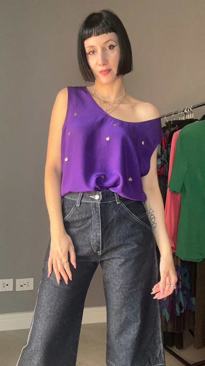 Top violet silk