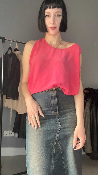 Top seta rosa