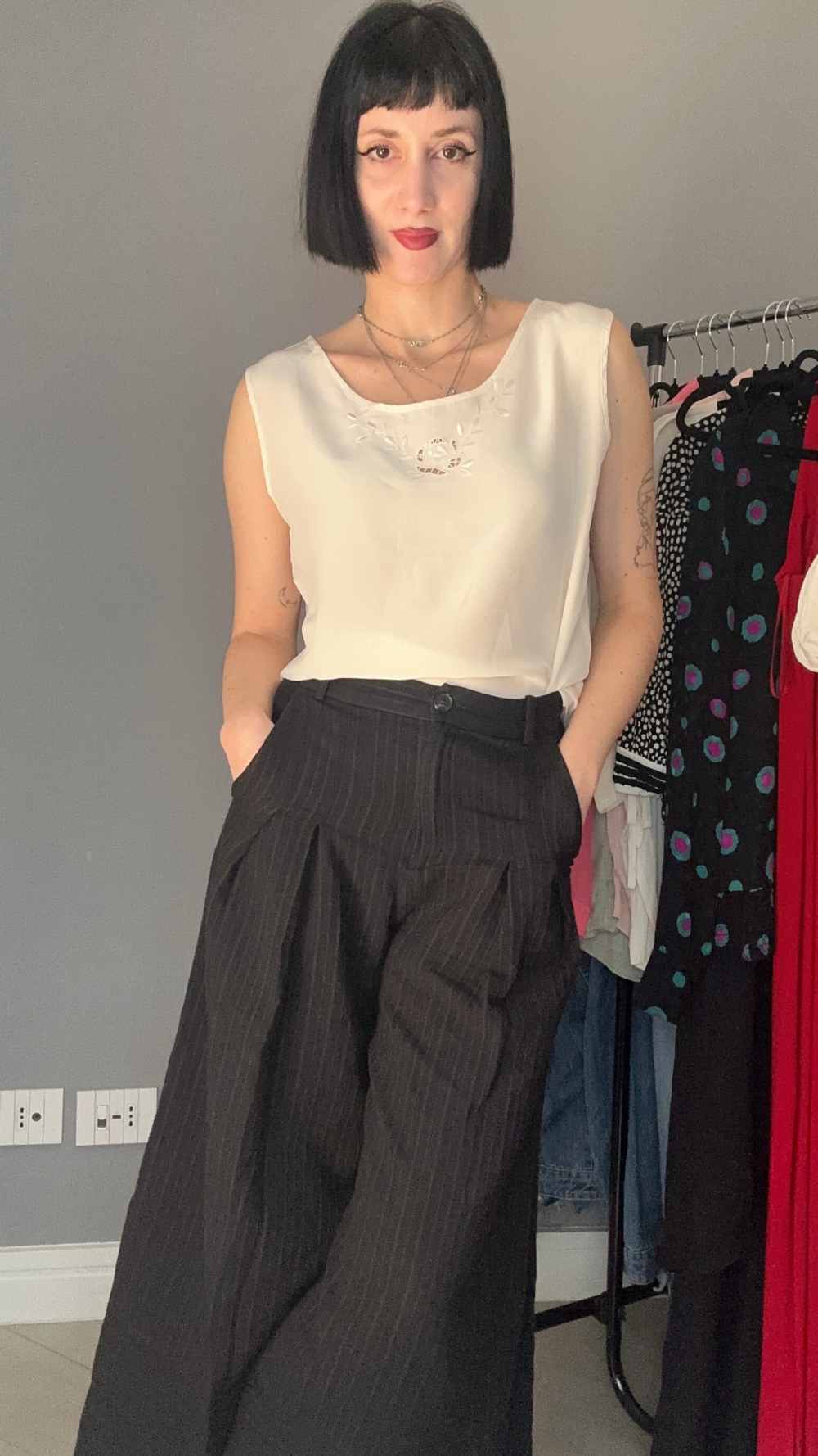 Top seta bianco