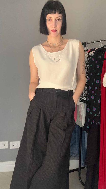 Top seta bianco