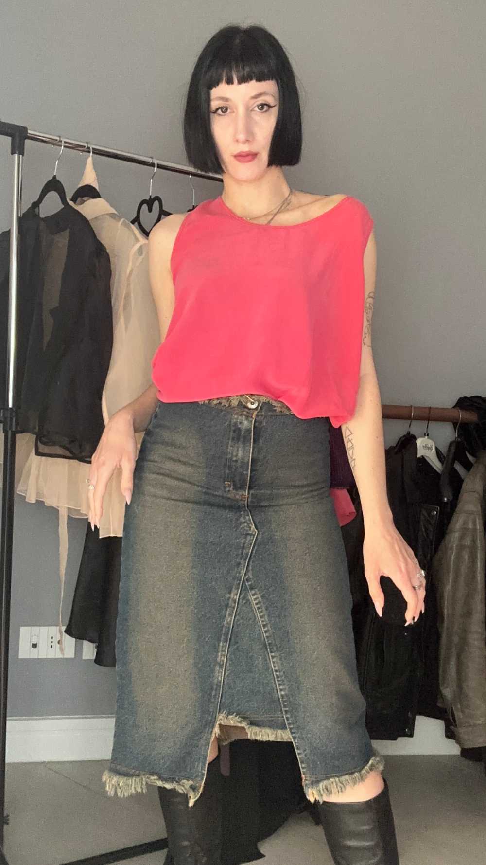 Top seta rosa