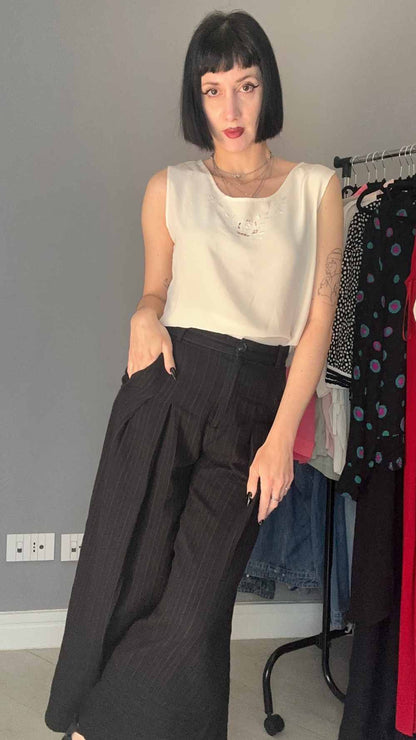 Top seta bianco