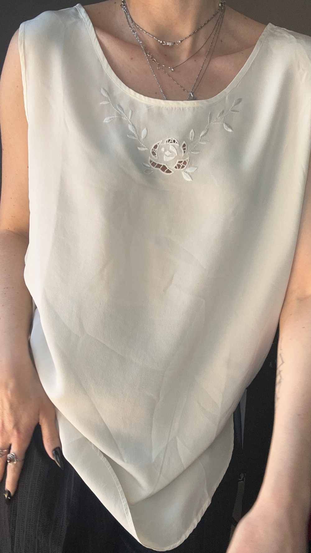Top seta bianco